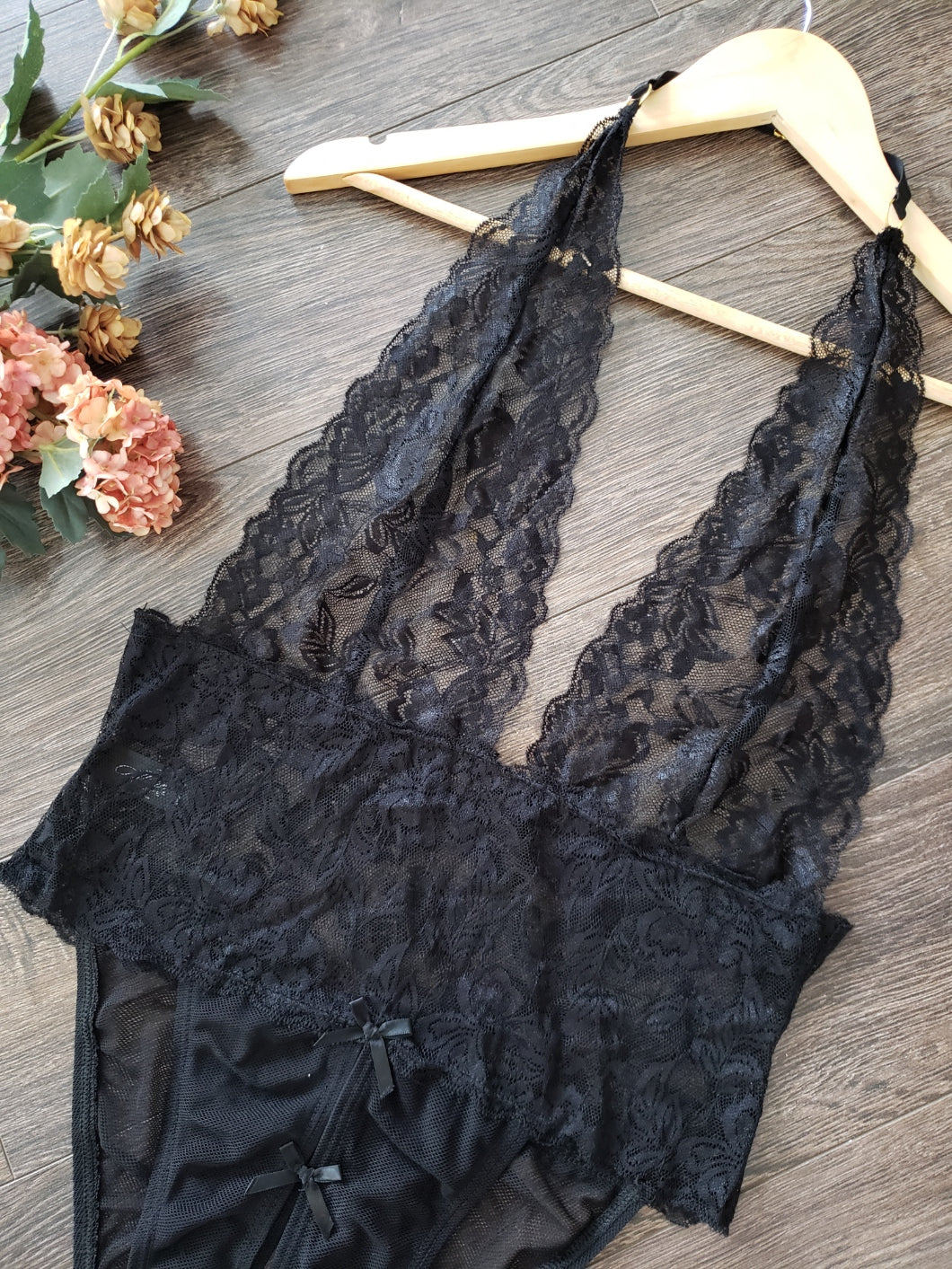 Lace Band Teddy in Black-Diva Plus image 5