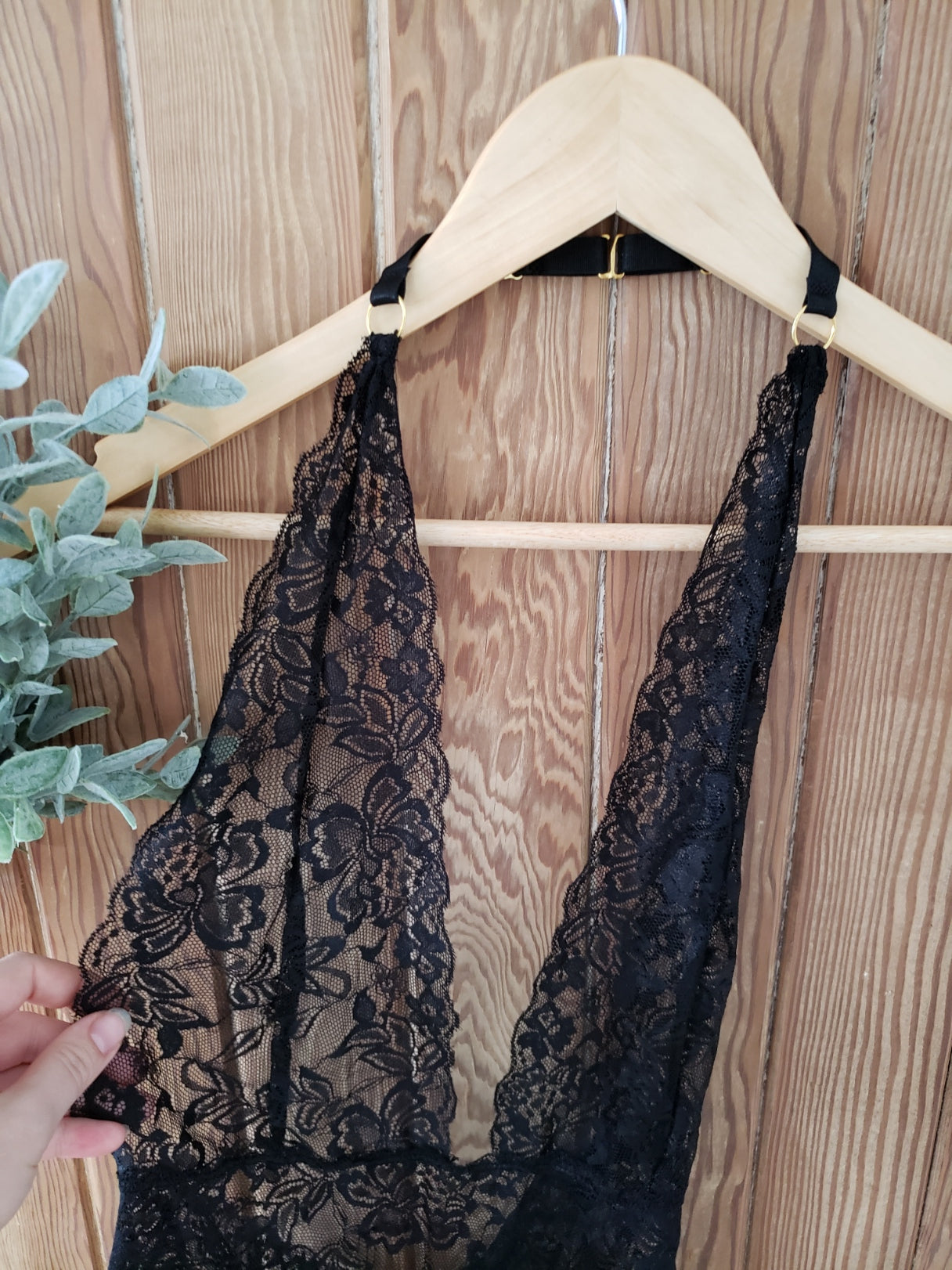 Lace Band Teddy in Black-Diva Plus image 6