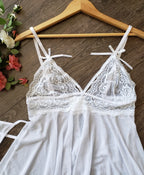 Strappy White Babydoll Set image 5