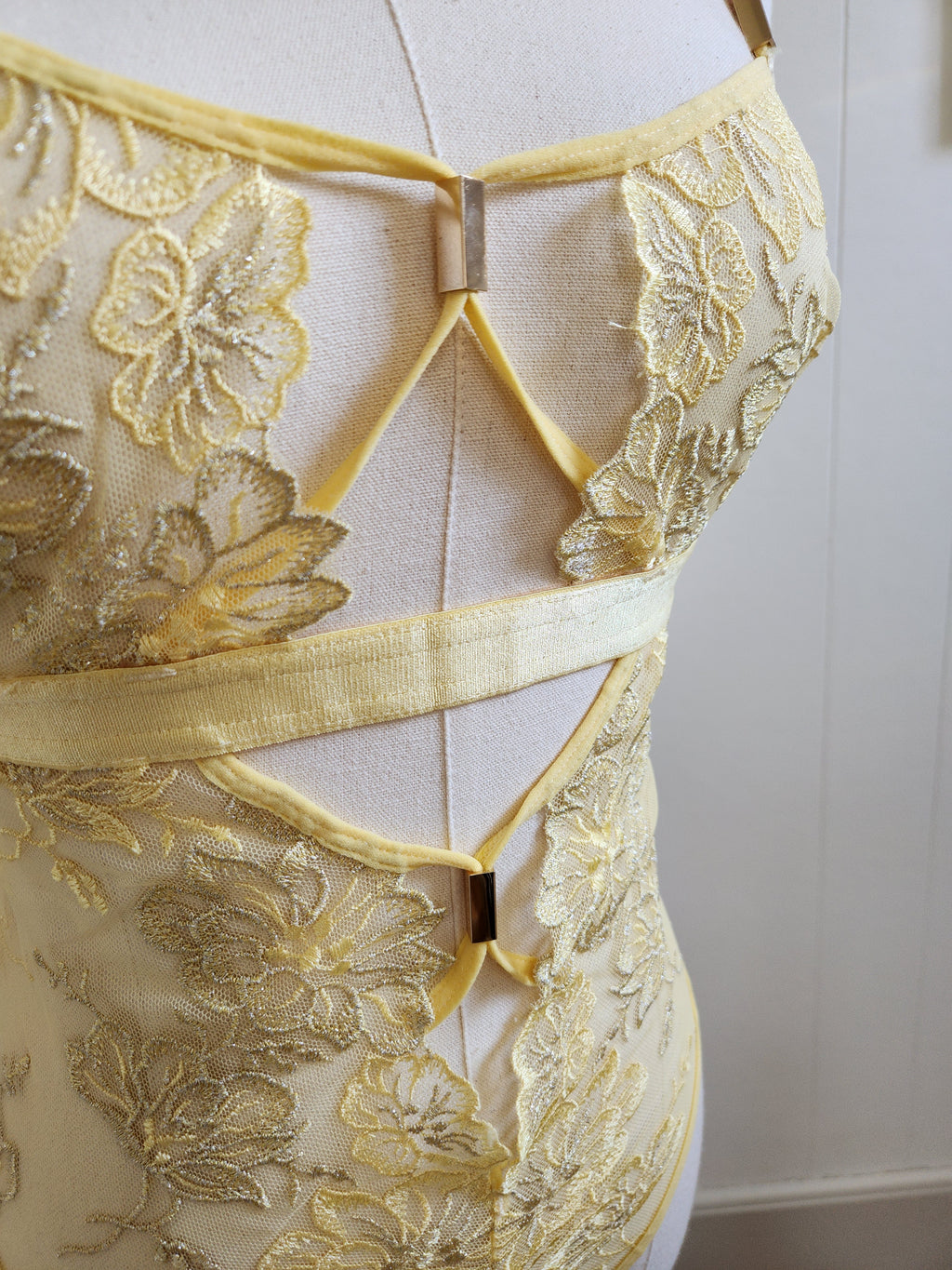 Daffney Embroidered Teddy in Buttercup image 9