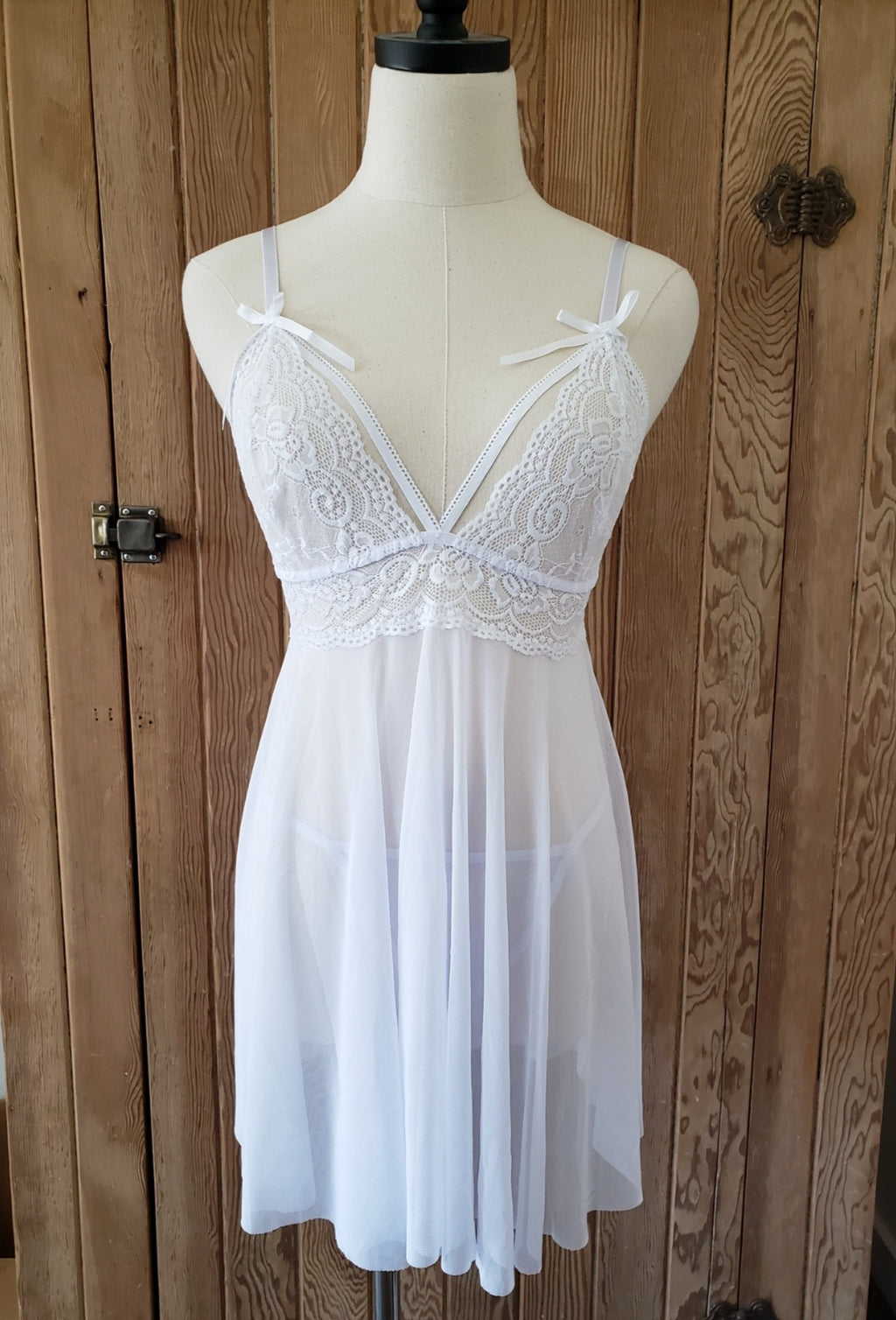 Strappy White Babydoll Set image 6