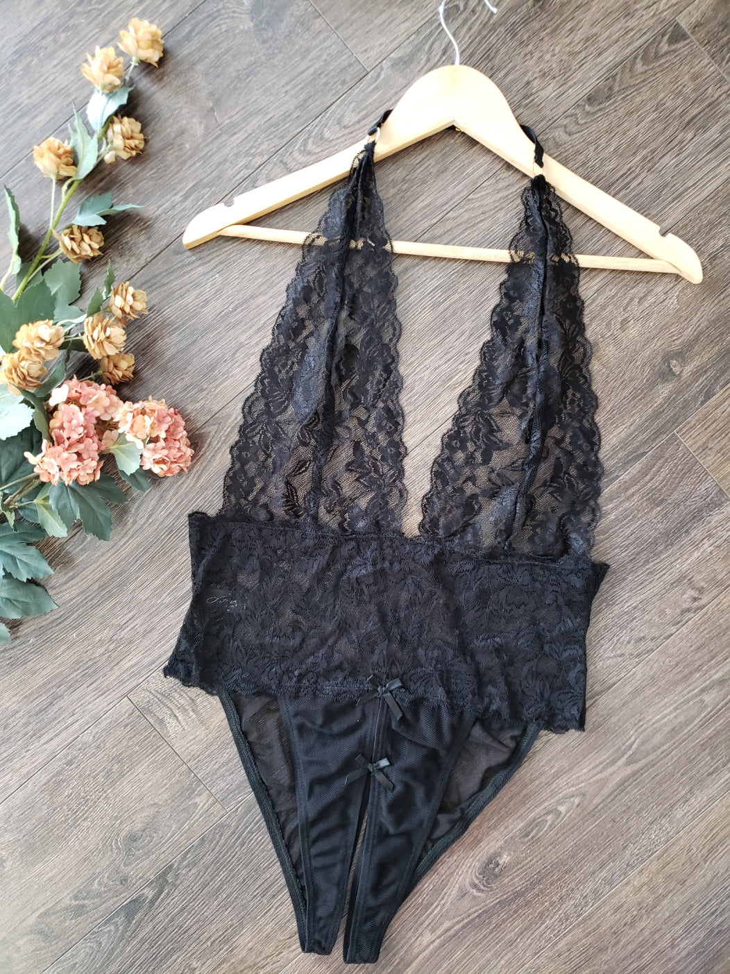 Lace Band Teddy in Black-Diva Plus image 1