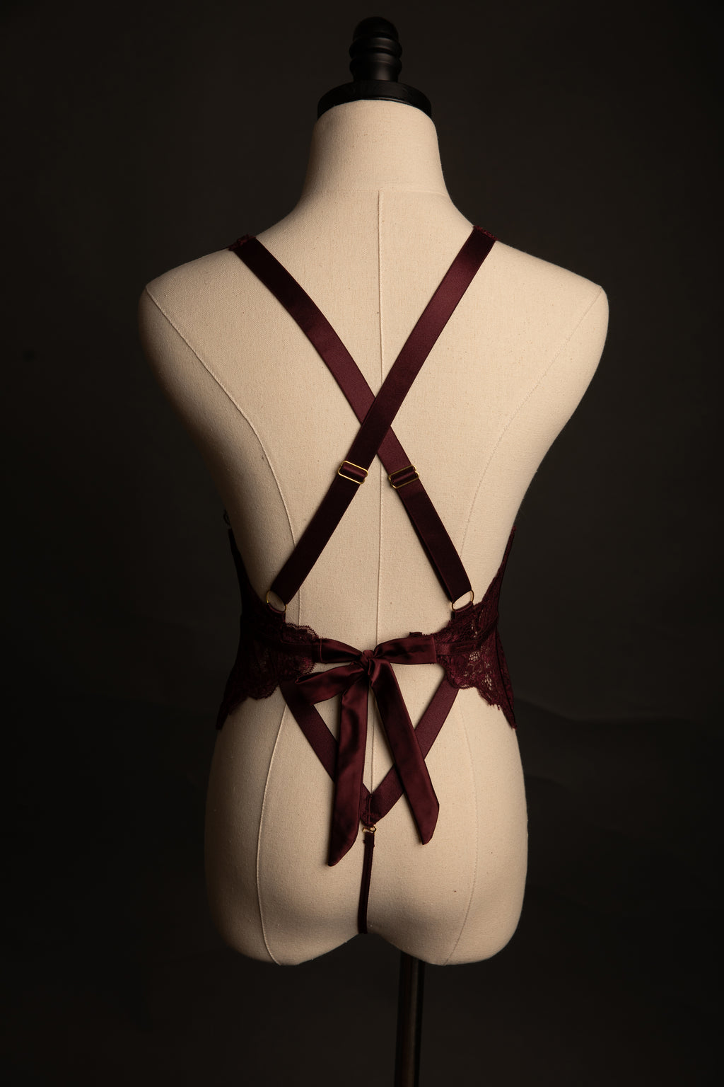Sadie Plunge Teddy in Burgundy