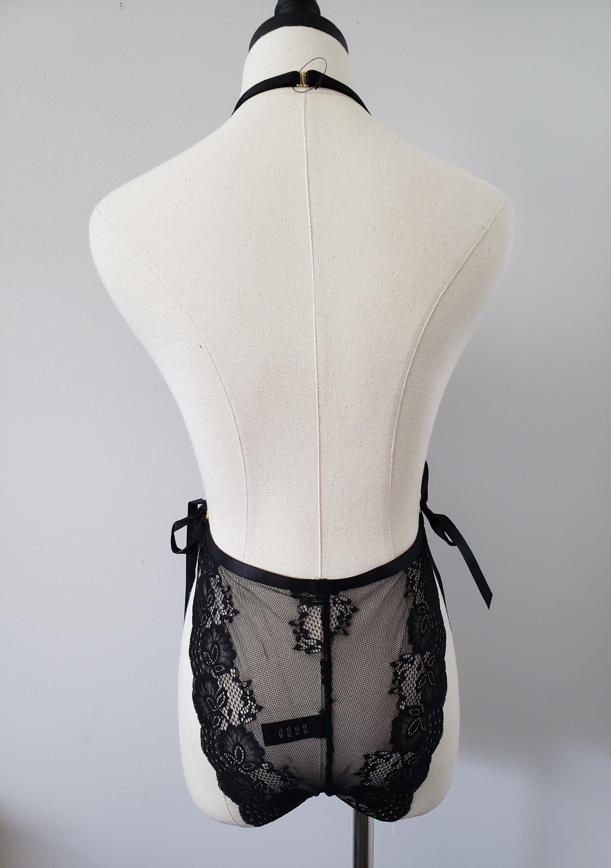 Lace Open Cup Teddy in Black-Diva Plus image 3