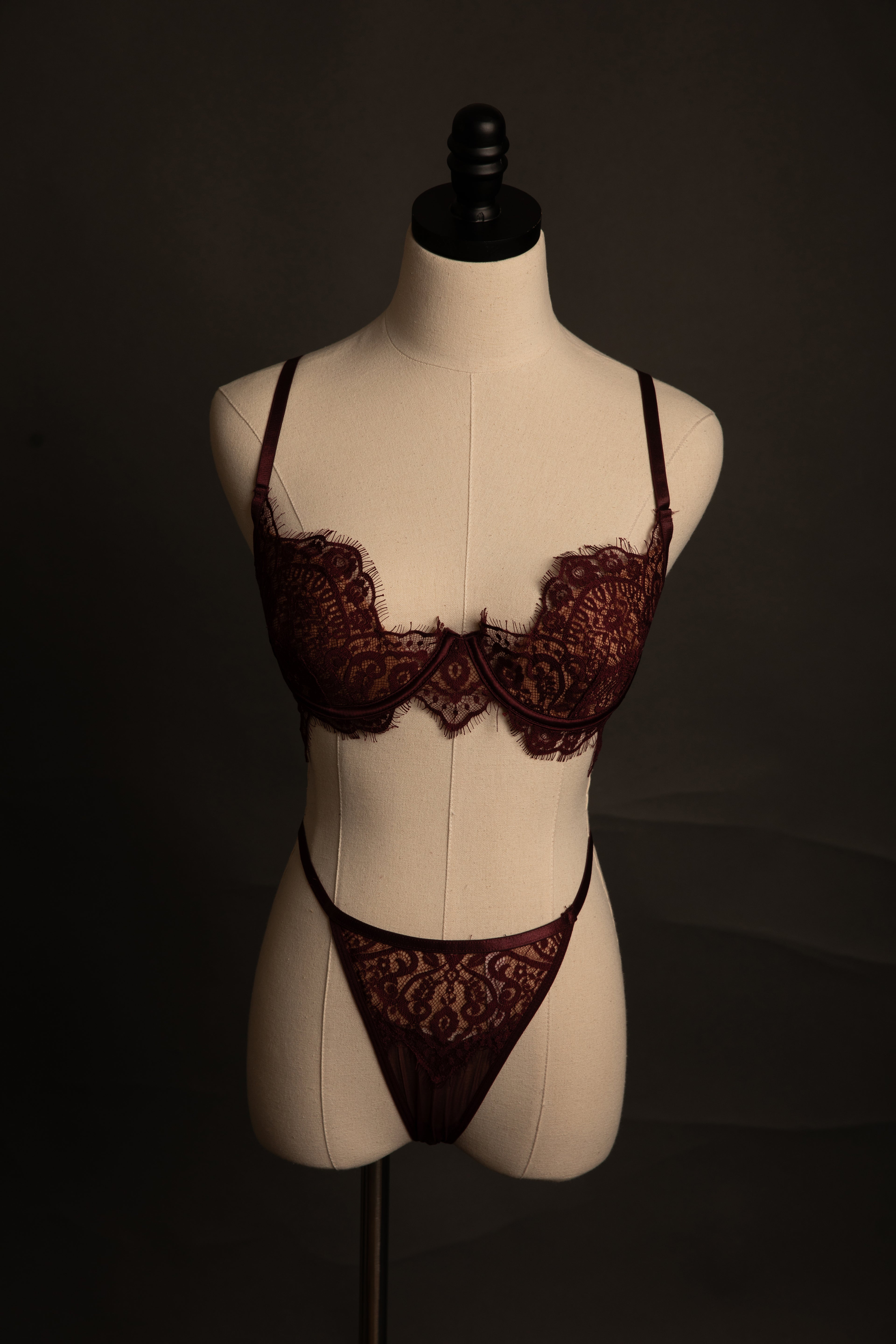 Kinsley Burgundy Lace Set
