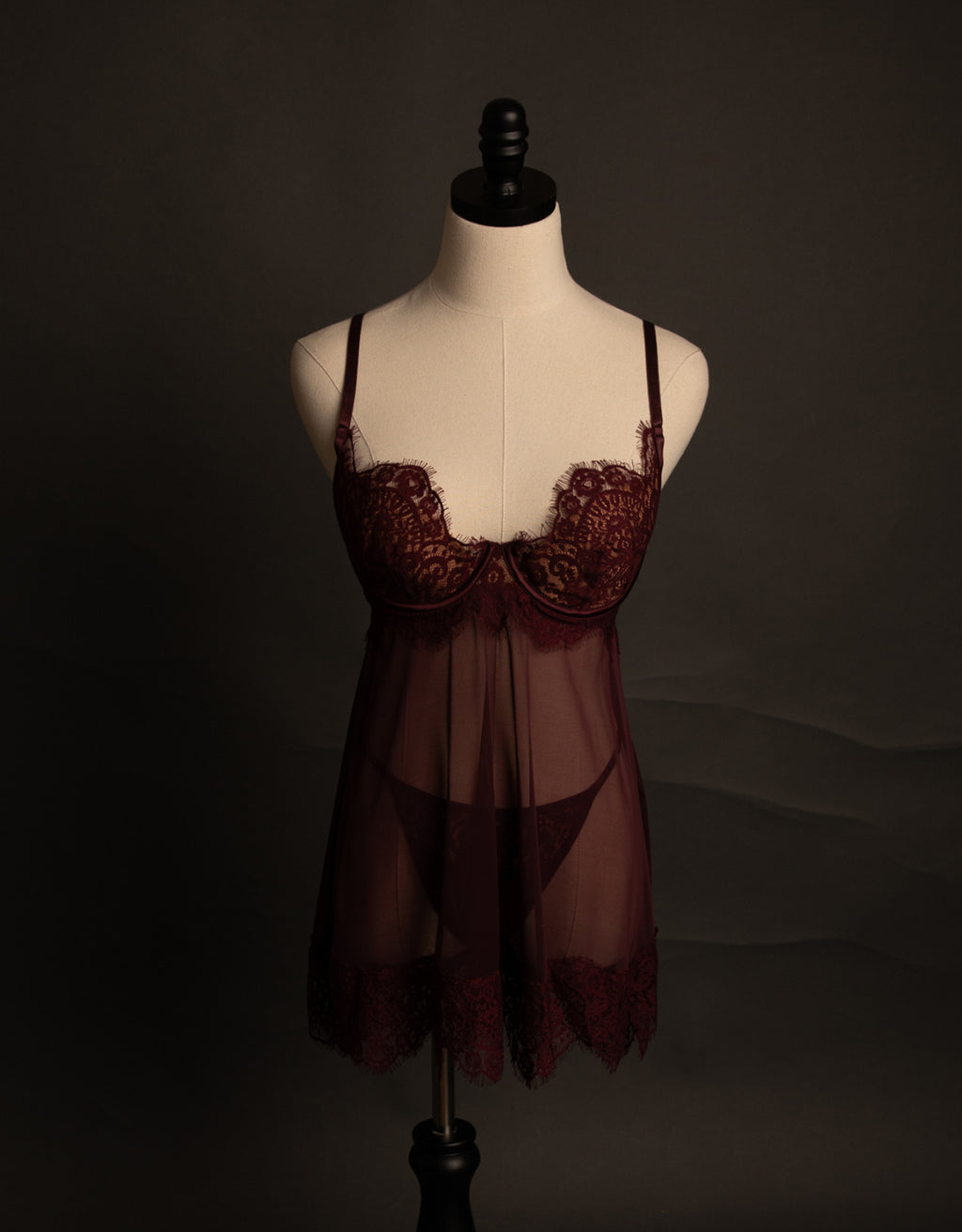 Kinsley Babydoll in Burgundy