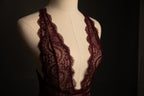 Sadie Plunge Teddy in Burgundy