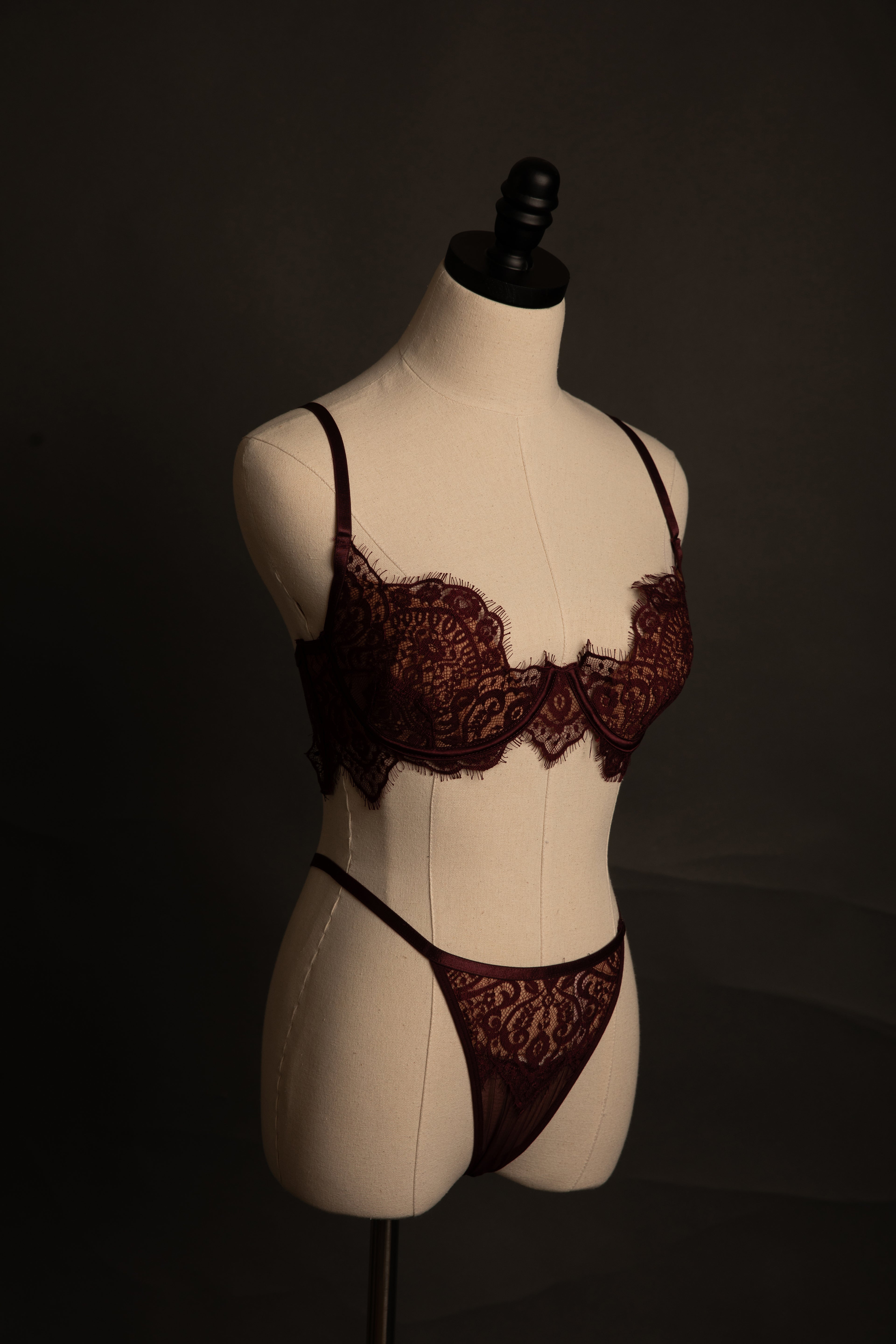 Kinsley Burgundy Lace Set