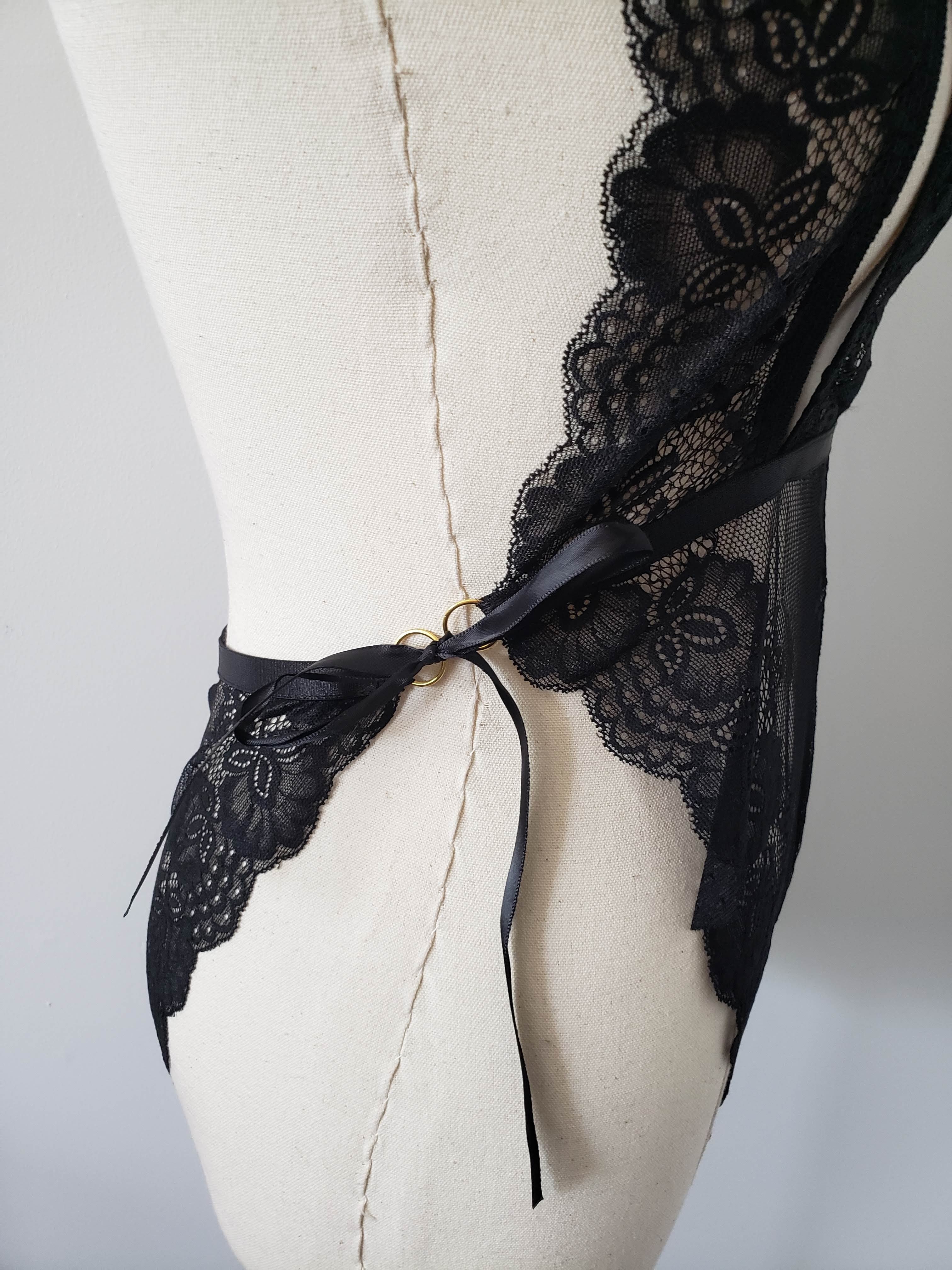 Lace Open Cup Teddy in Black-Diva Plus image 5