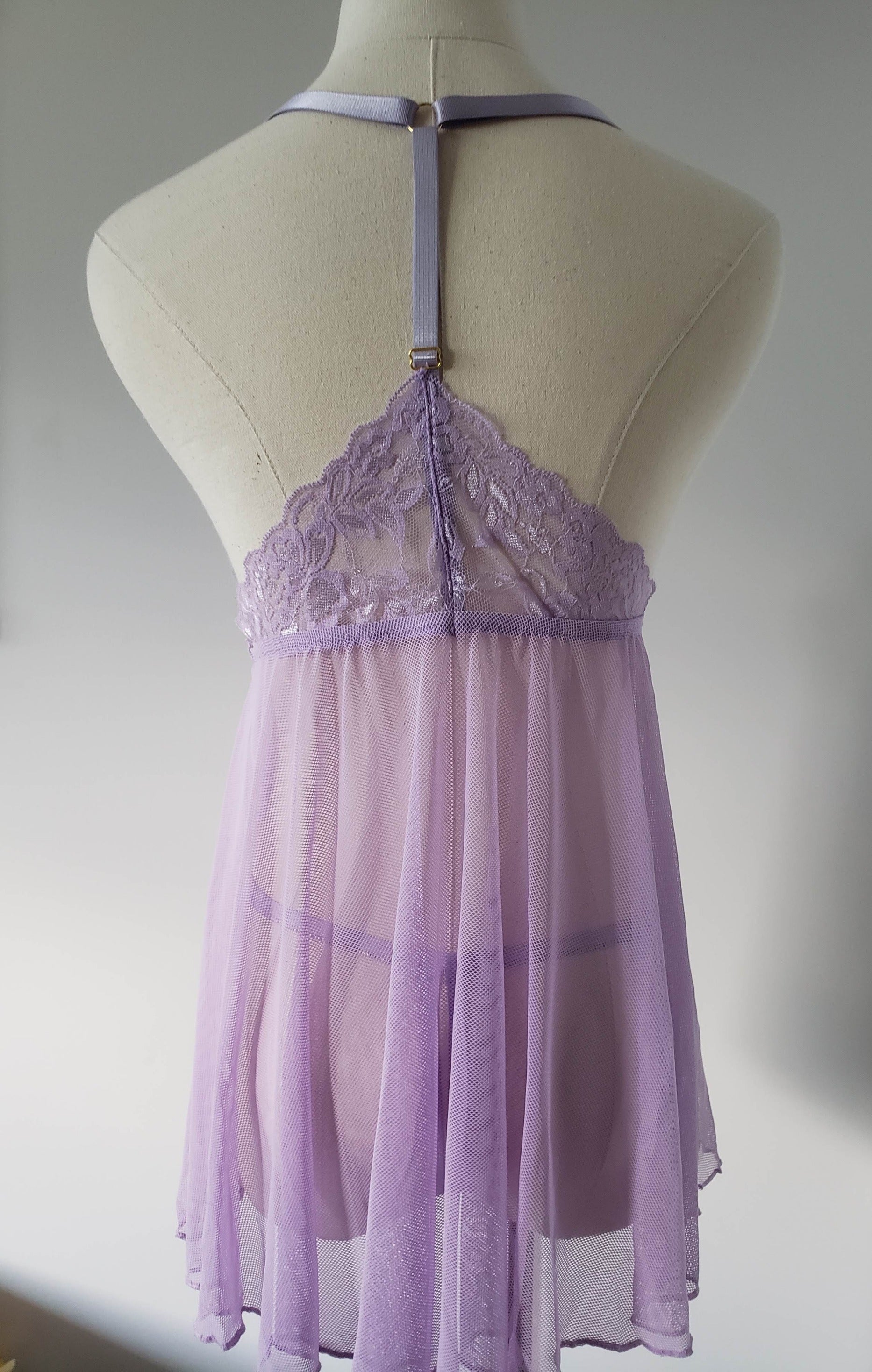 Open Cup Baby Doll Set in Lilac- Diva Plus image 3