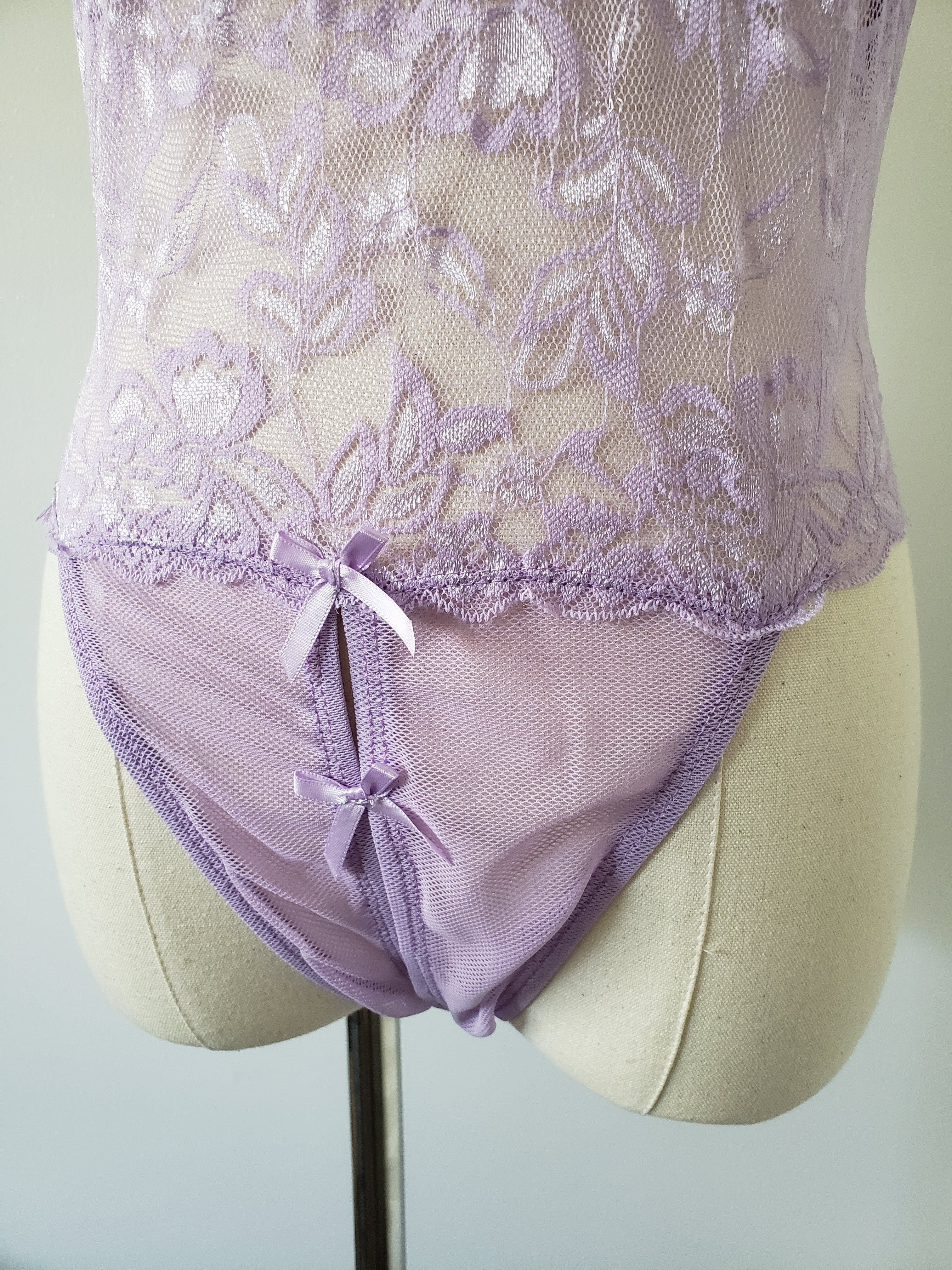 Lace Band Teddy in Purple-Diva Plus image 3