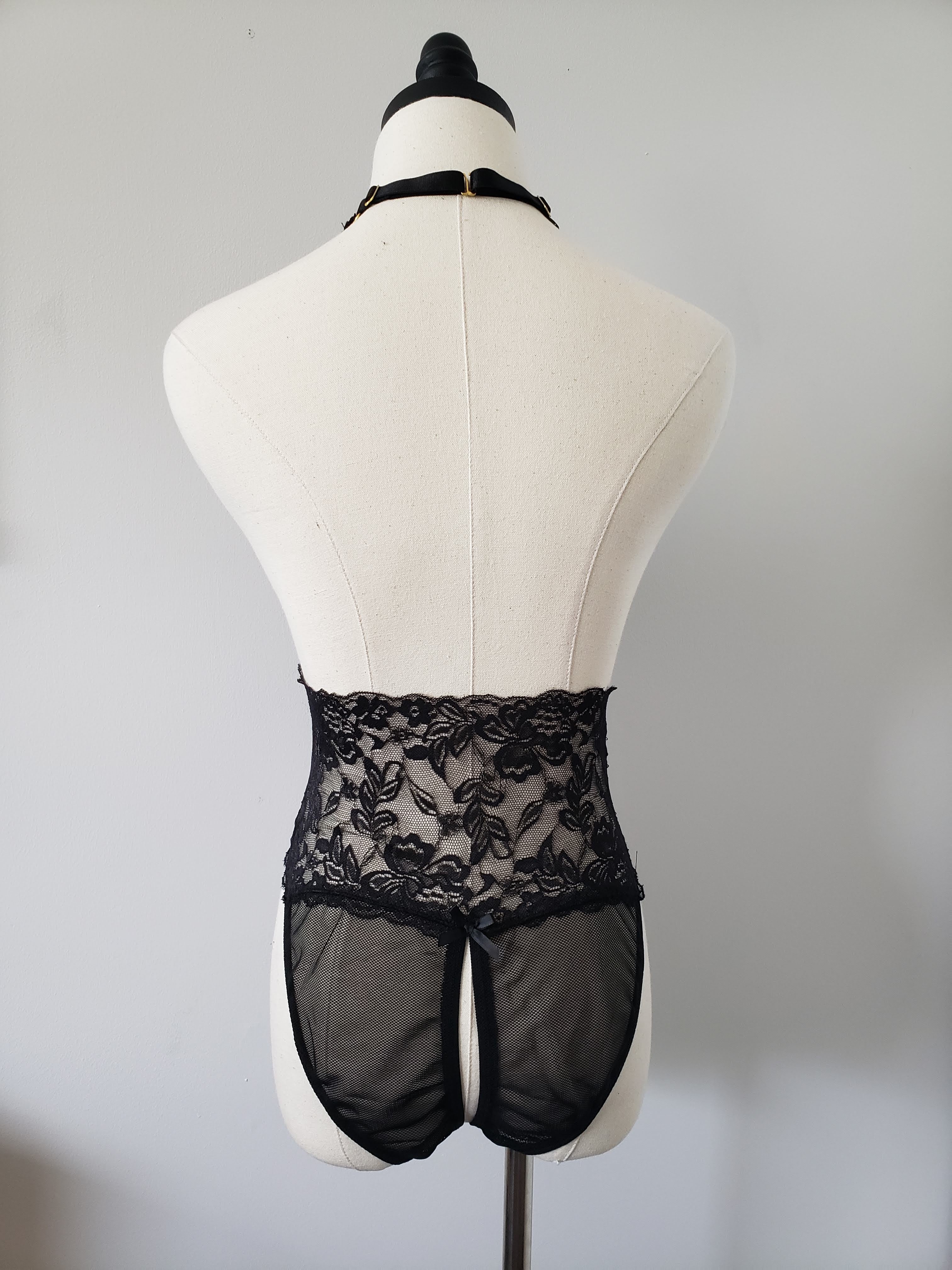 Lace Band Teddy in Black-Diva Plus image 3