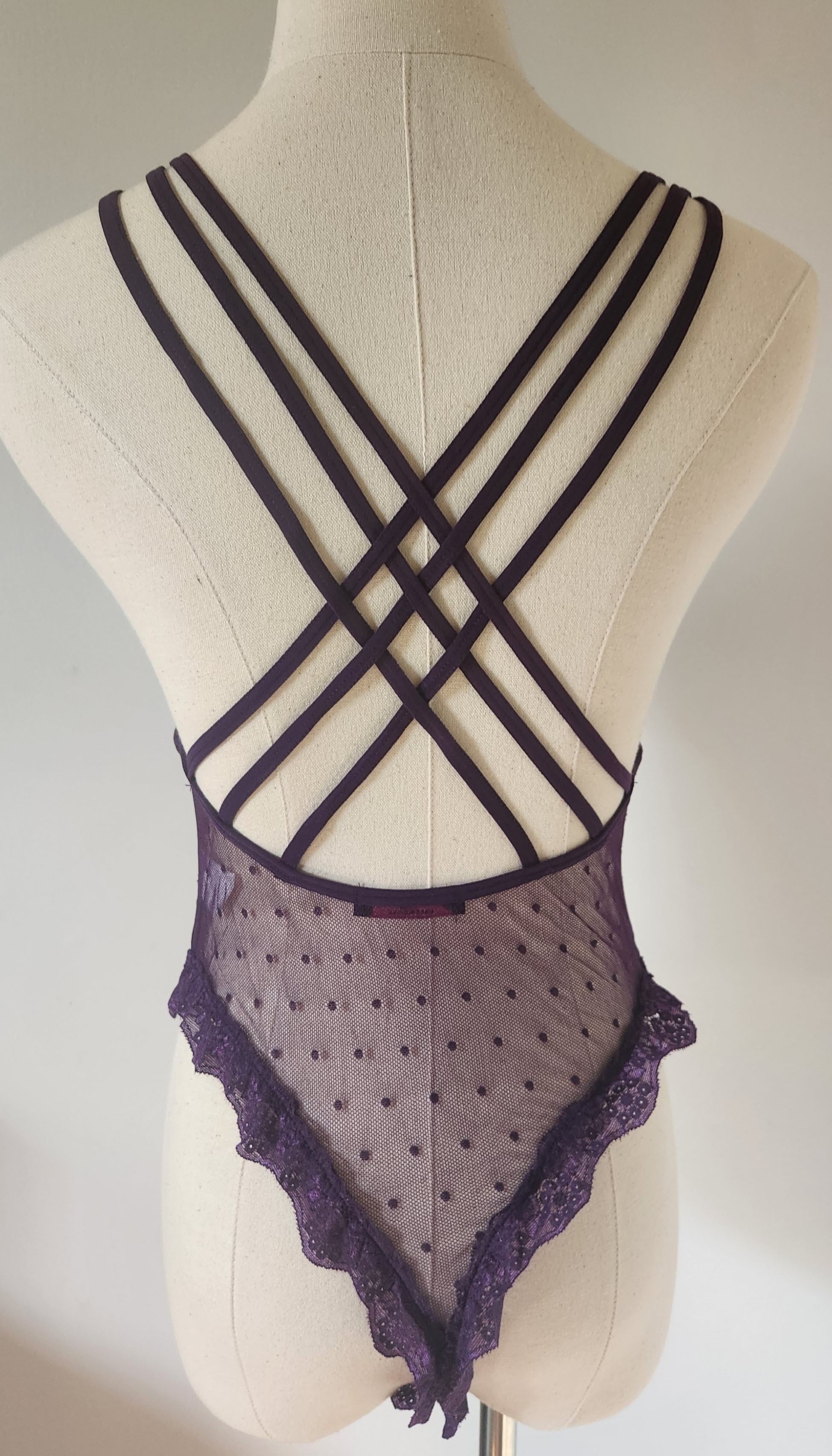 Floral Lace Teddy in Purple image 3
