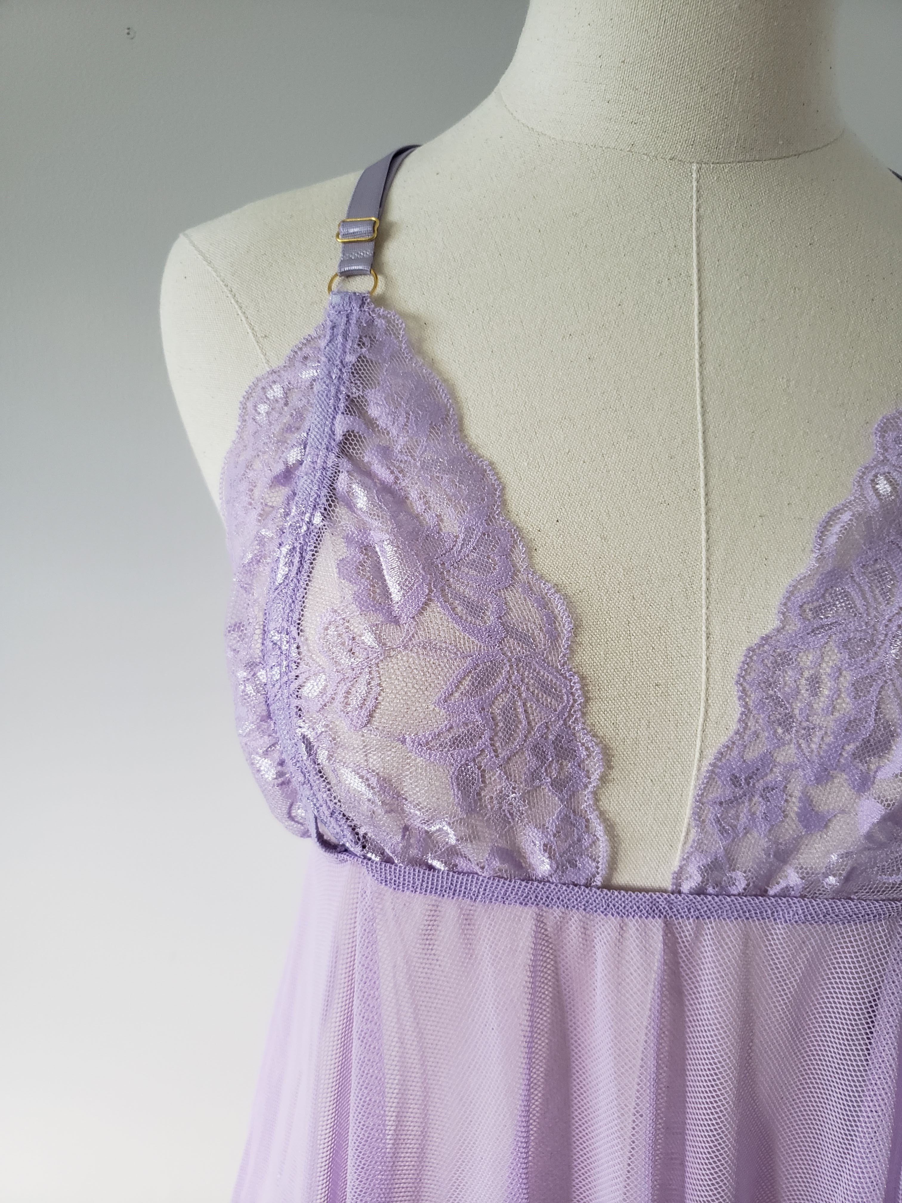 Open Cup Baby Doll Set in Lilac- Diva Plus image 1