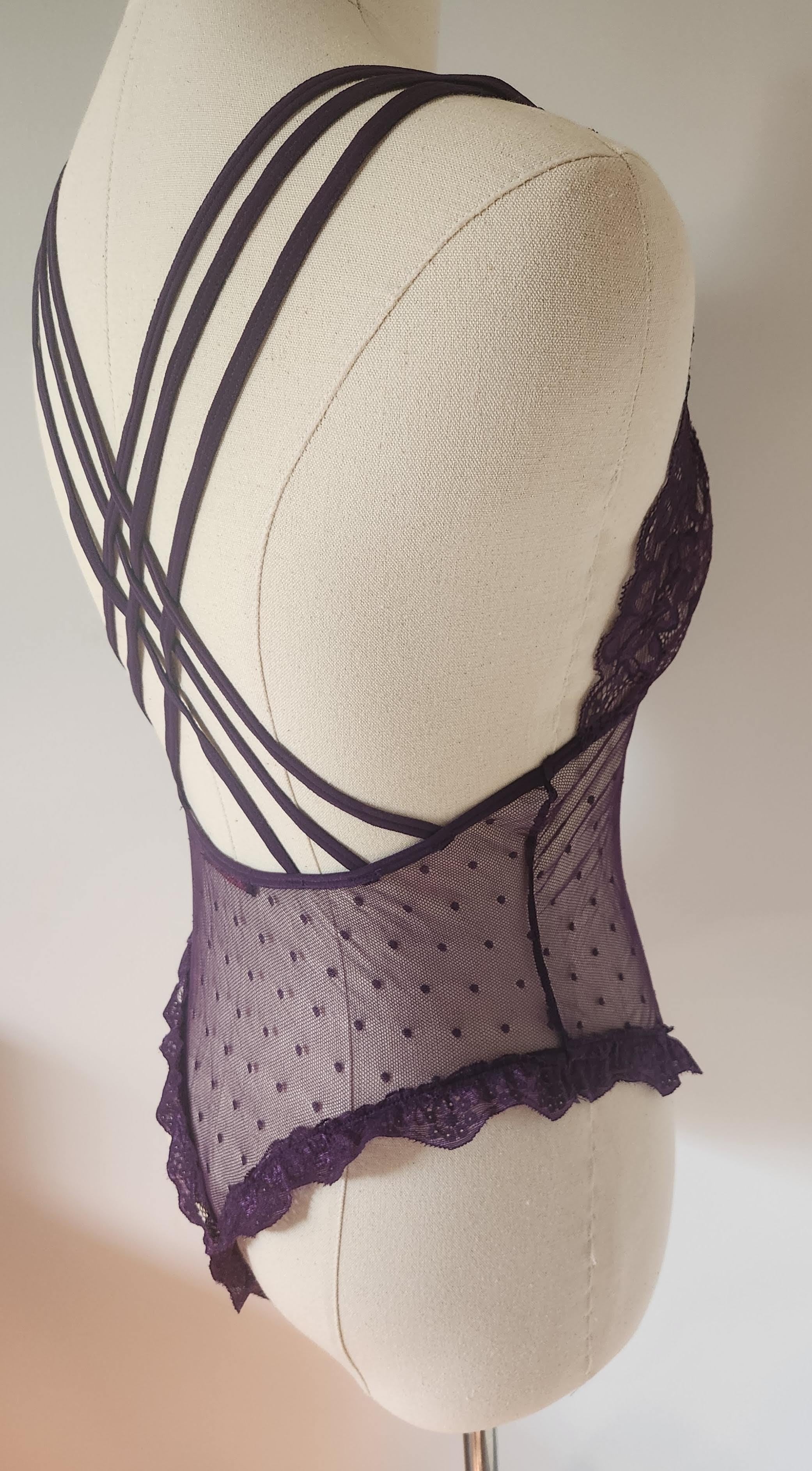 Floral Lace Teddy in Purple image 2