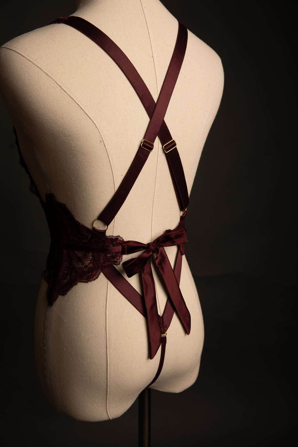 Sadie Plunge Teddy in Burgundy