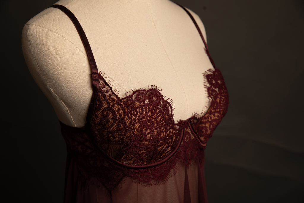 Kinsley Babydoll in Burgundy