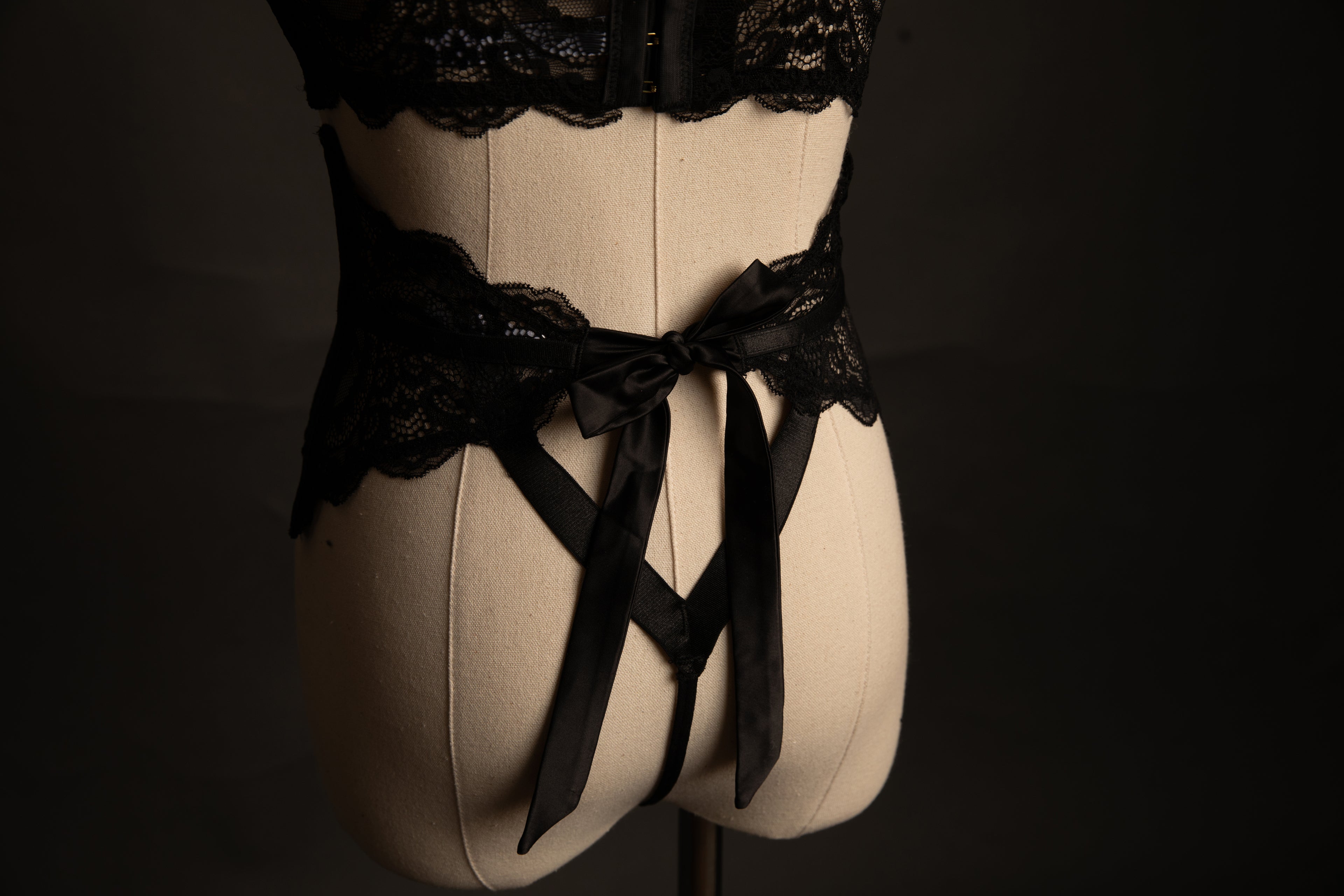Sadie Lace and Satin in Black