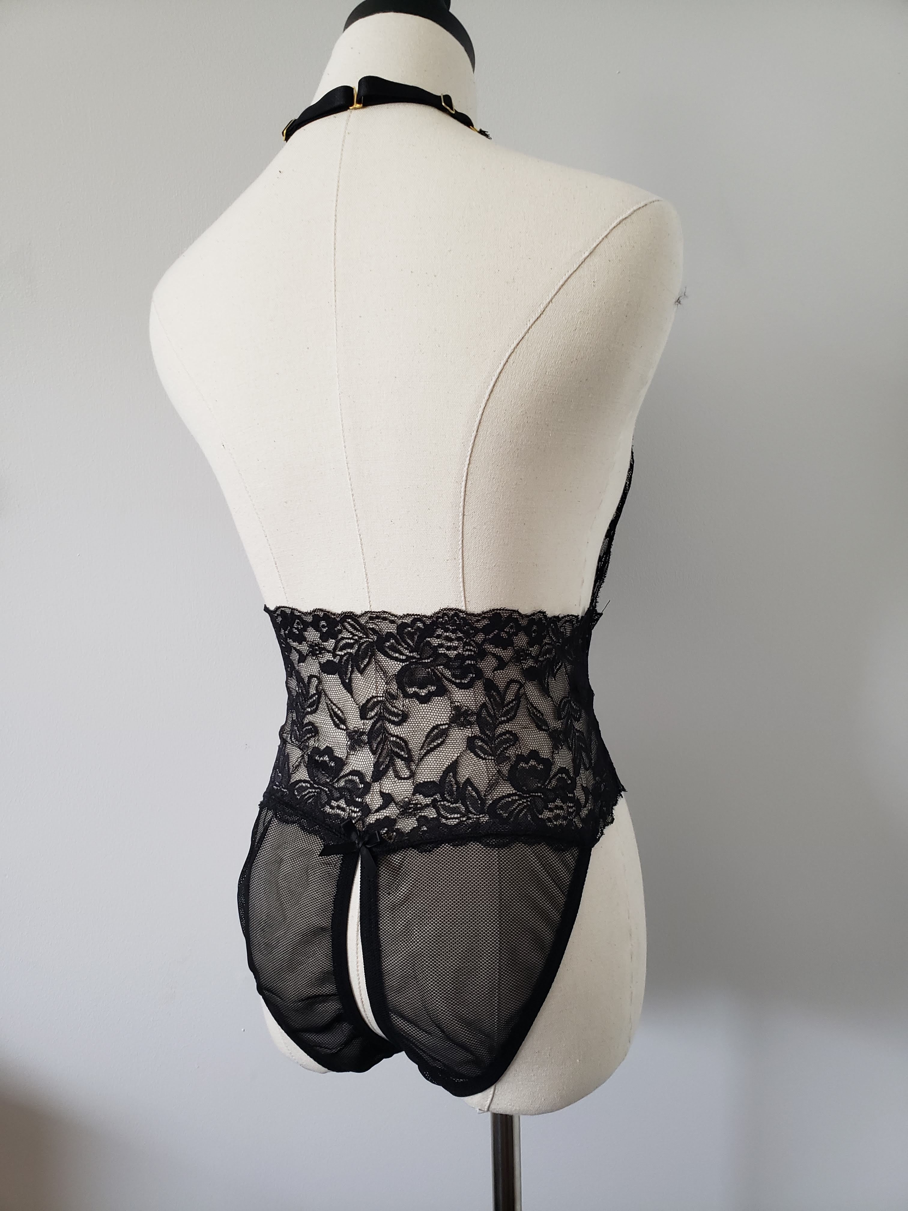 Lace Band Teddy in Black-Diva Plus image 4