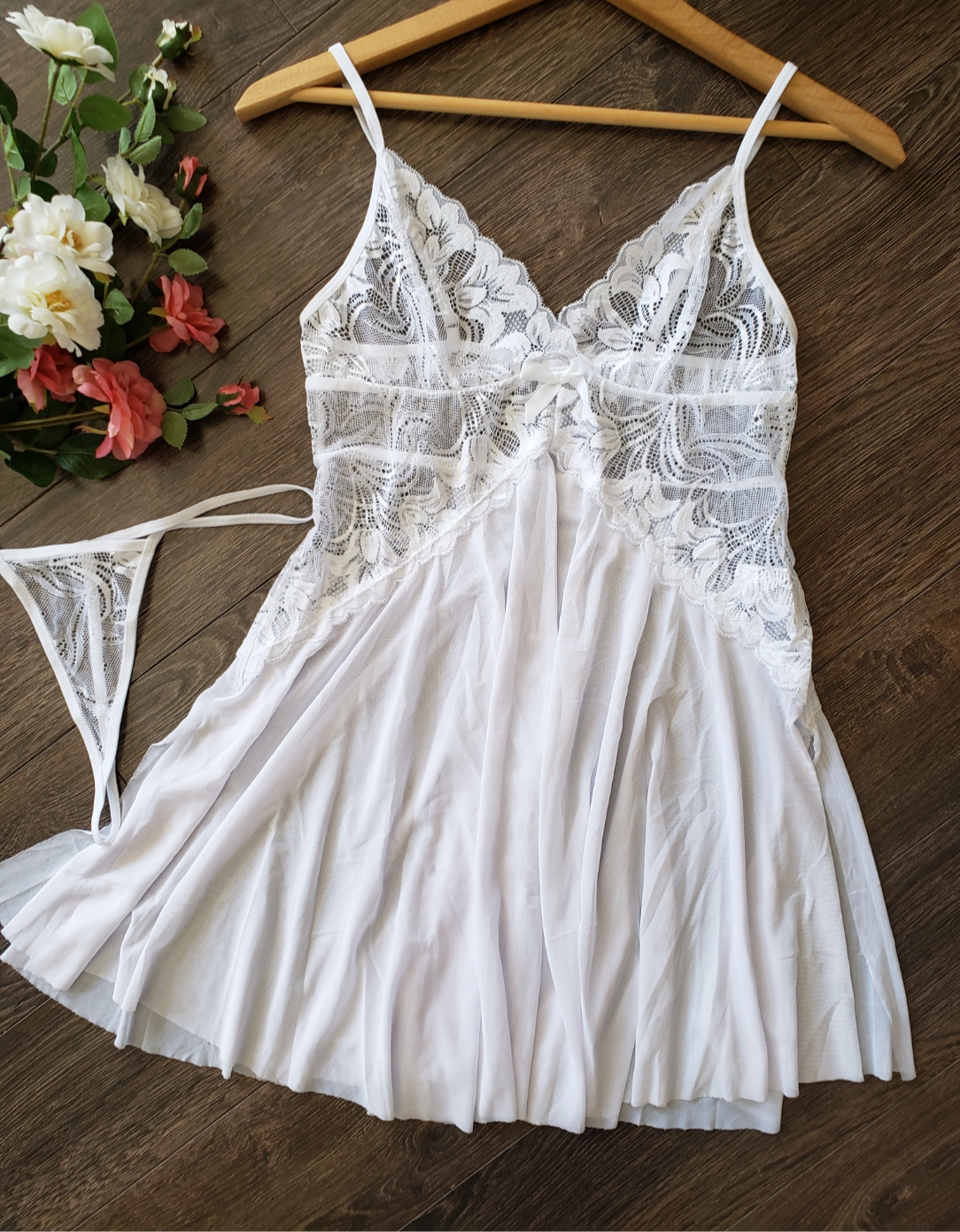 White Lace Babydoll Set image 7