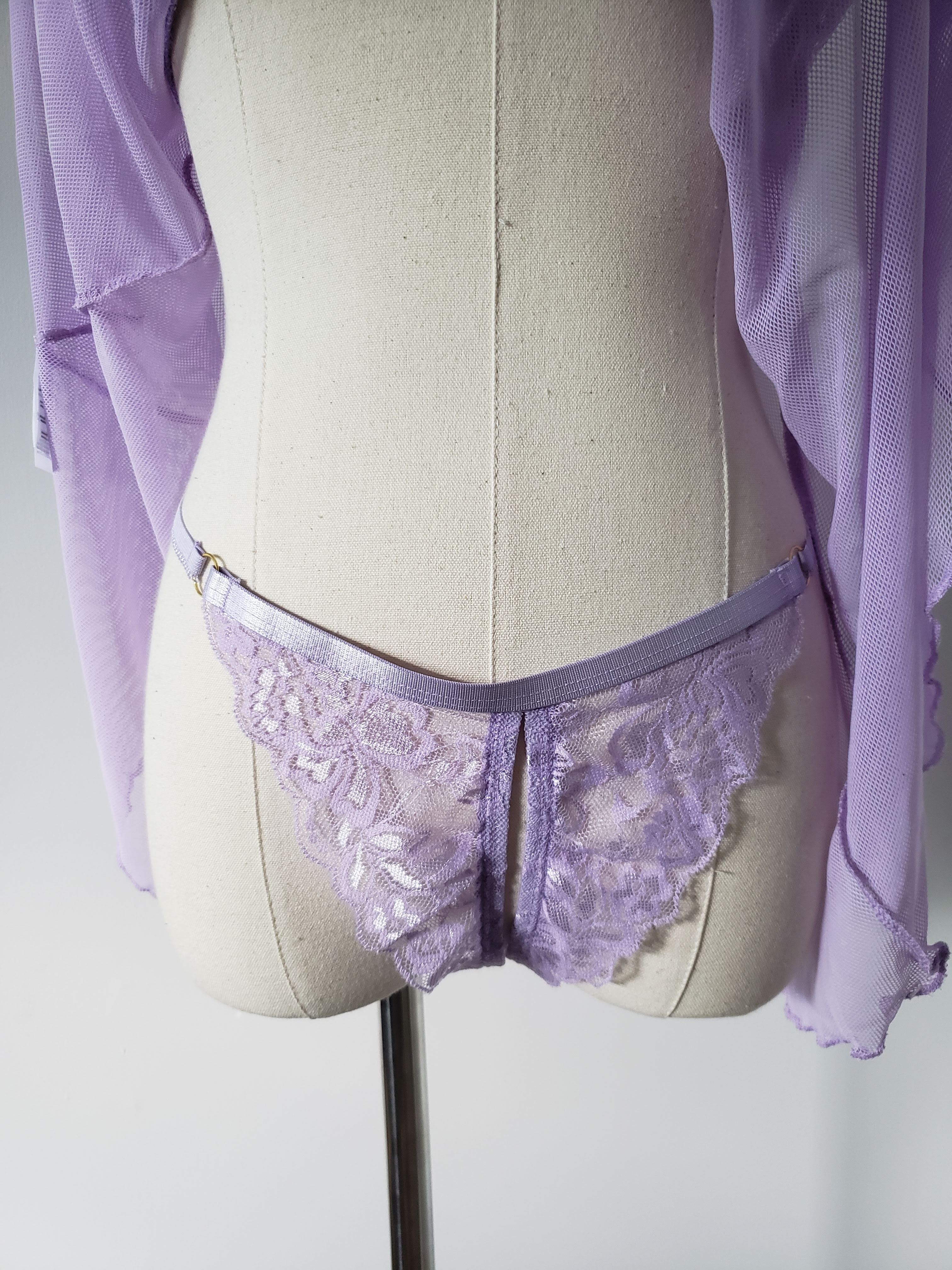 Open Cup Baby Doll Set in Lilac- Diva Plus image 2