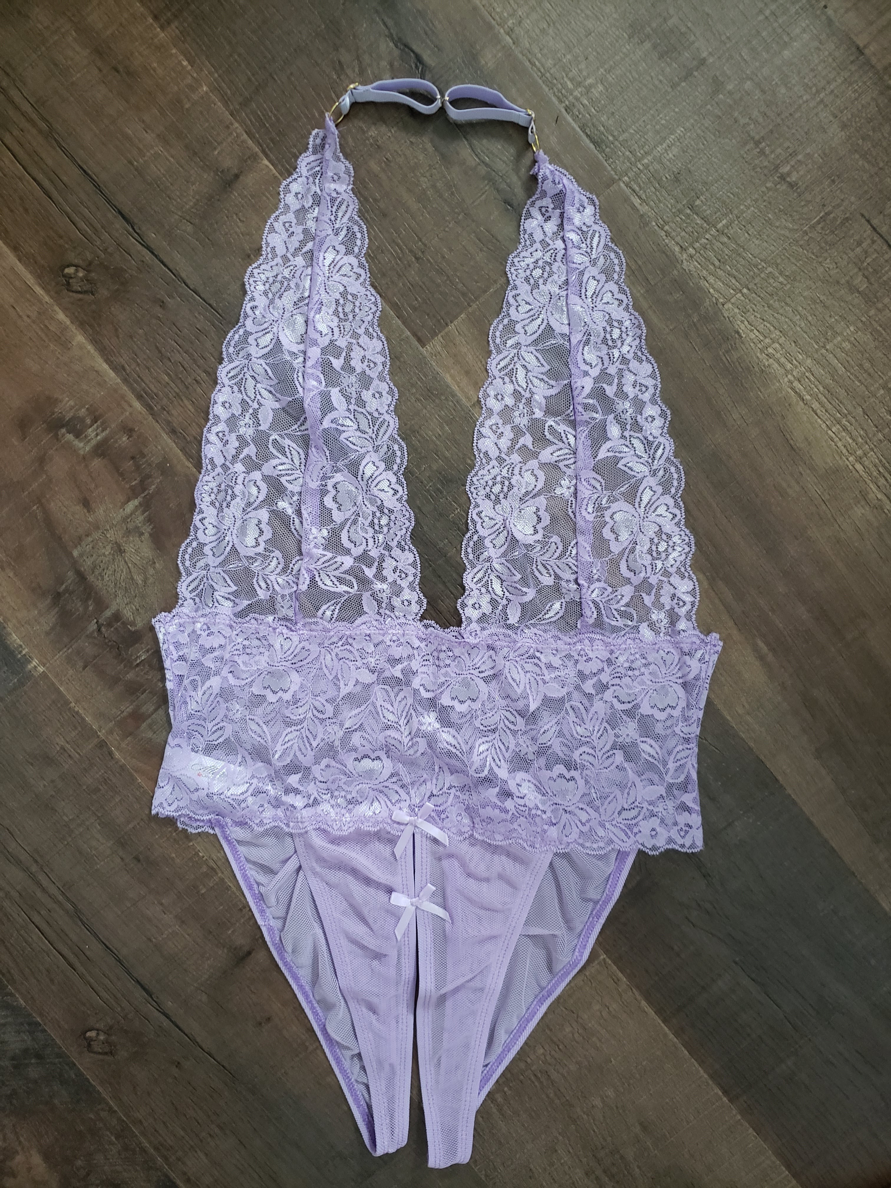 Lace Band Teddy in Purple-Diva Plus image 4