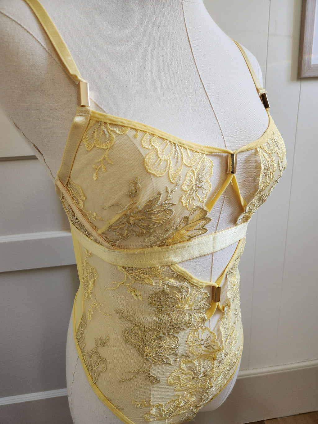 Daffney Embroidered Teddy in Buttercup image 2