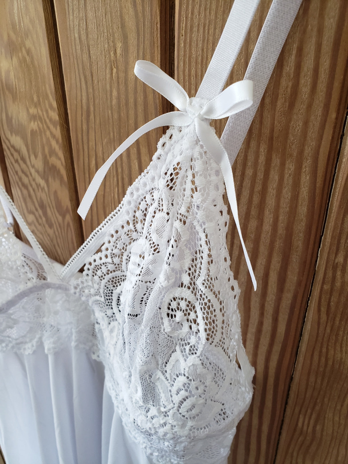 Strappy White Babydoll Set image 2