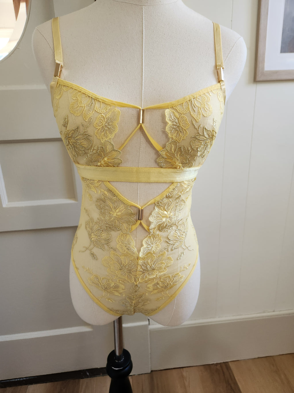 Daffney Embroidered Teddy in Buttercup image 1