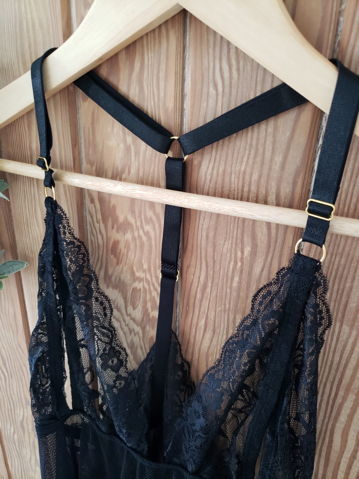 Open Cup Baby Doll Set in Black- Diva Plus image 5