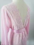 Lace and Mesh Robe with Panty in Blush Pink image 7